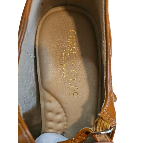 Chase & Chloe Kimmy-31C Womens T-Strap Heels Retro Oxford Style Brown & White Si - Picture 3 of 8